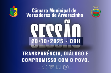 Câmara de Vereadores de Arvorezinha realiza Sessão Ordinária nesta segunda-feira (20/10)