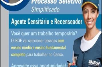 IBGE ABRE PROCESSO SELETIVO SIMPLIFICADO